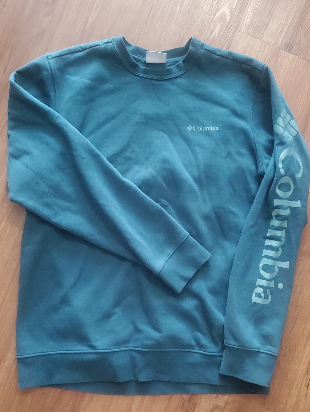 Columbia Men's Teal Crewneck Sweatshirt with Sleeve Logo